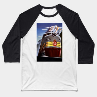 Vintage Travel Poster Canada Canadian Pacific Train Baseball T-Shirt